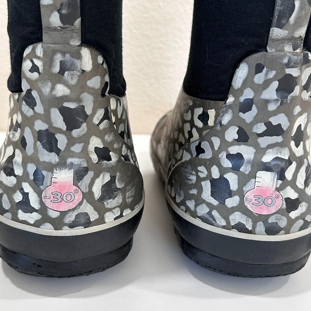 Bogs Leopard Waterproof Insulated Rain Boots -30F rated Youth‎ Girls 2 Euro 33